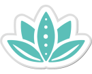 Türkise Lotusblüte mit weißen Details auf transparentem Hintergrund.